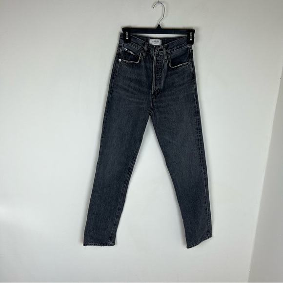 Agolde 90s Pinch High Rise Jeans Washed Black Size 23 - Picture 2 of 7